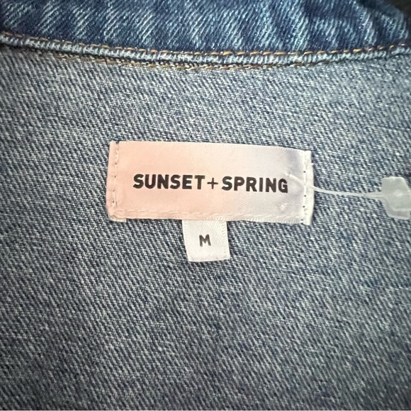 Sunset + Spring Rainbow Trim Denim Jacket Medium - Picture 11 of 11